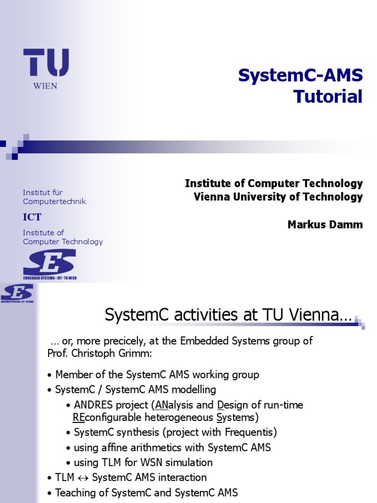 SystemC-AMS Tutorial Overview | PDF | Modulation | Low Pass Filter
