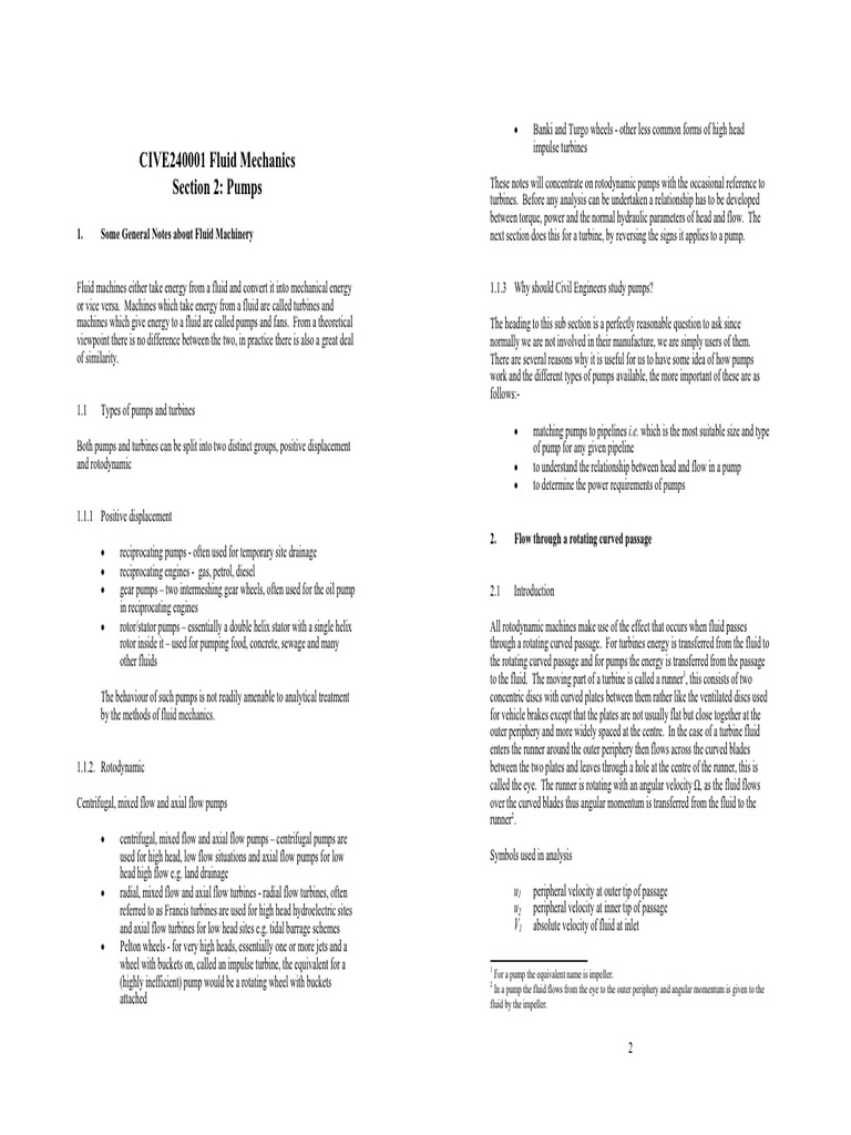 Pump Lecture Notes02 2 Up New PDF Pump Angular Momentum