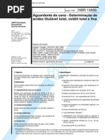 NBR 13856 (Maio 1997) - Aguardente de cana - Determinação de acidez titulável total, volátil total e fixa