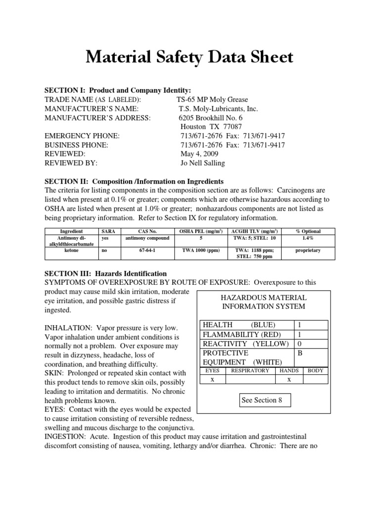 TS Moly India Call +919885149412 PDF Chemical Substances Materials