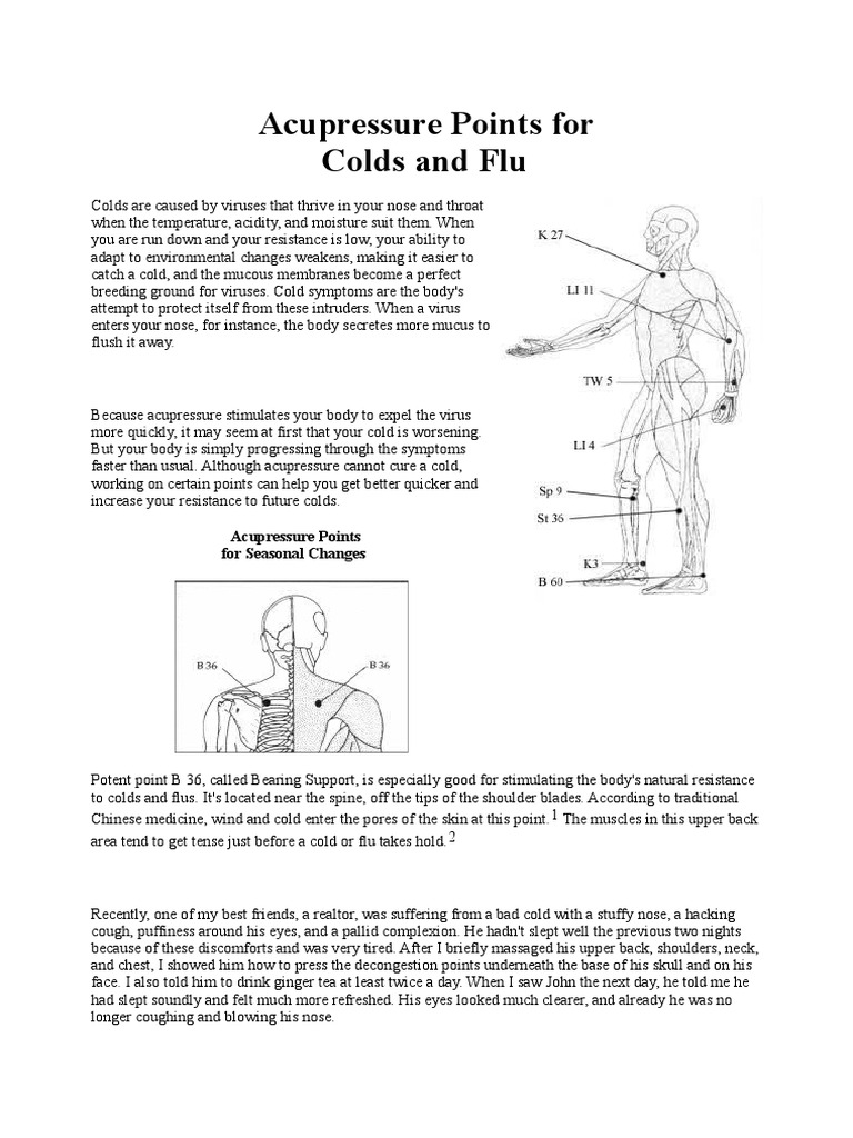 Acupressure for Flu Cold and Cough Acupressure Common Cold
