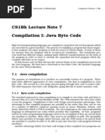 CS1Bh Lecture Note 7 Compilation I: Java Byte Code