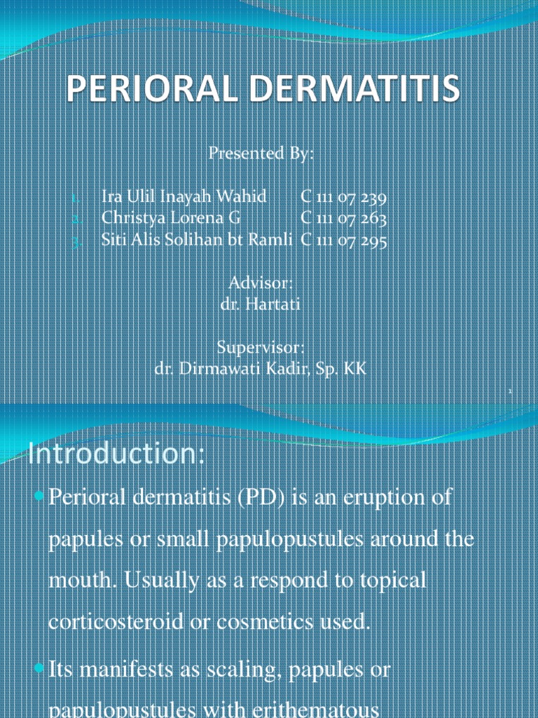 Perioral Dermatitis Slide PDF Dermatitis Cutaneous Conditions