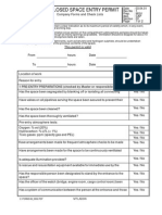 Enclosed Space Entry Permit: Company Forms and Check Lists