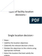 Types of Facility Location Decisions