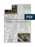 Delaware Department of Transportation Summary of Production Rates