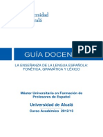 La Ensenanza de La Lengua Espanola Fonetica Gramatica Lexico