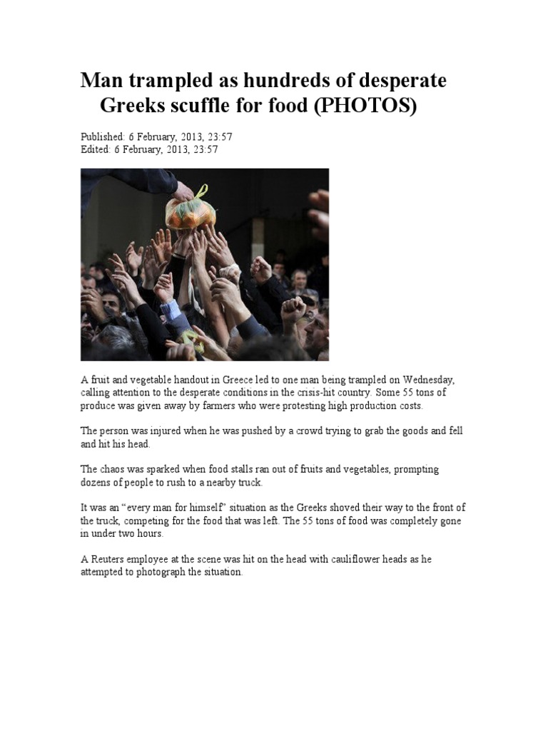 Hundreds of Desperate Greeks Scuffle For Food | PDF | Ethnobotany | Ecology