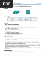 2.3.3.5 Lab - Configuring A Switch Management Address