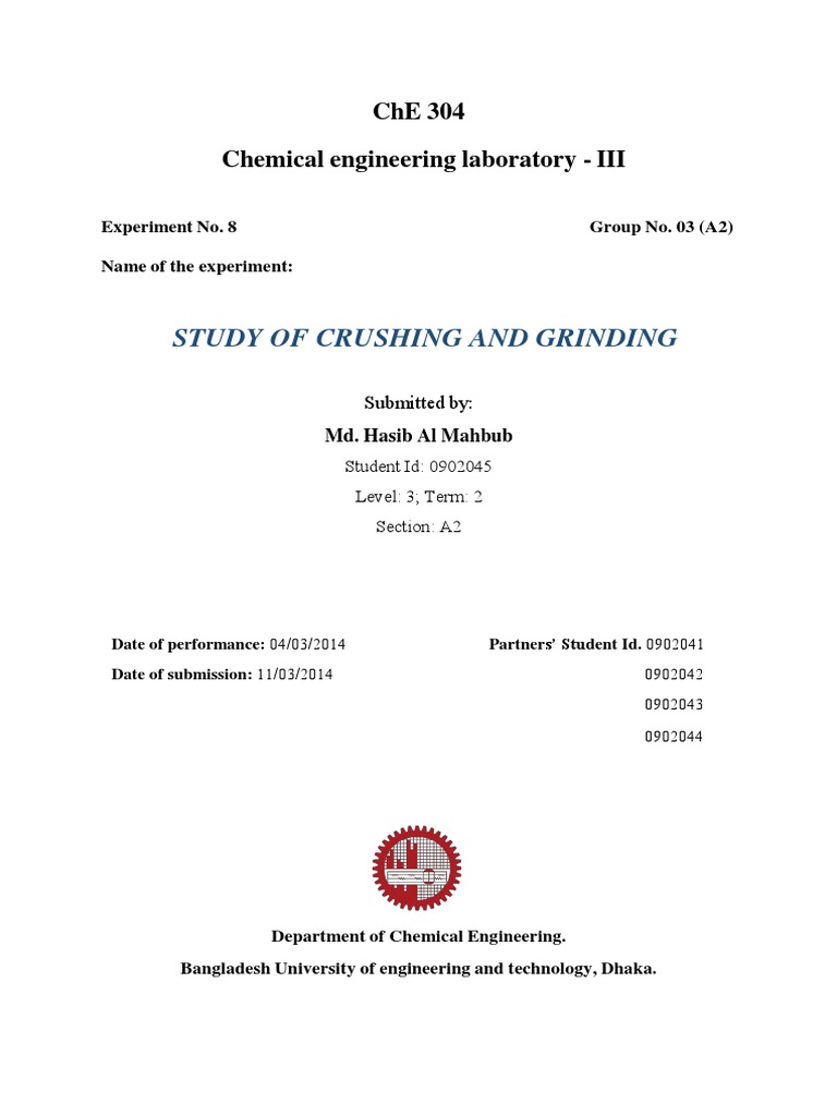 Study of Crushing and Grinding PDF Mill (Grinding) Industries