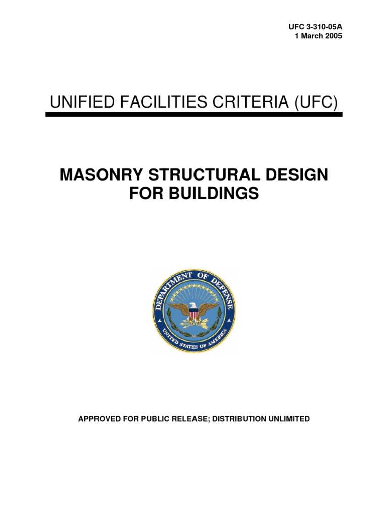 UFC 3-310-05A Masonry Structural Design For Buildings (03!01!2005 ...