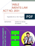Report On Negotiable Instruments Law