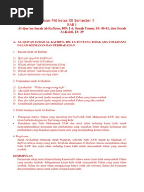 Materi Agama Islam Kelas 12 Semester 1 Ktsp 2006