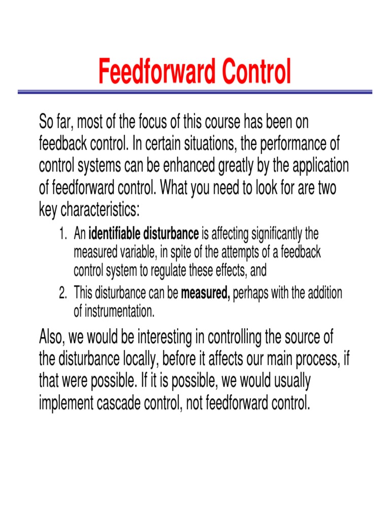 (Feed forward Control) Control Theory