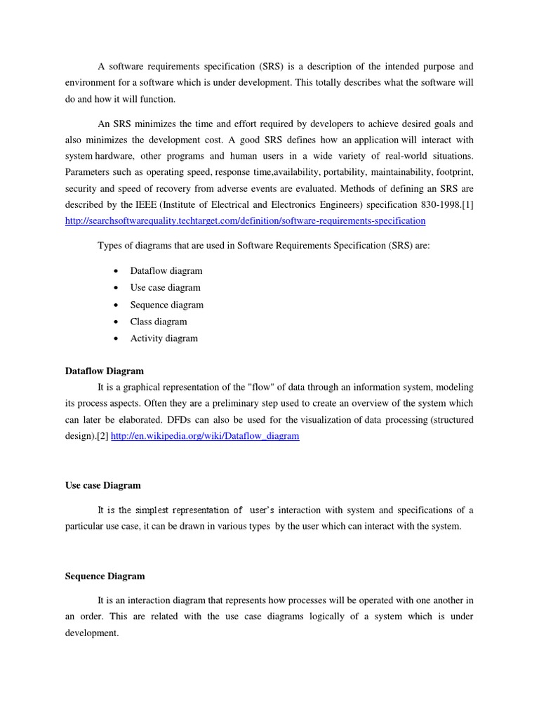 Diagrams Used in Srs | PDF | Conceptual Model | Use Case