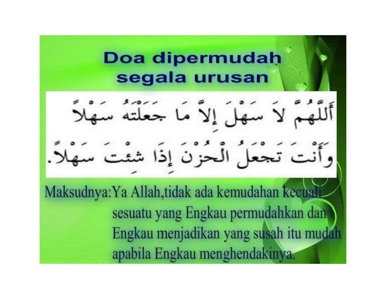 Doa Agar Dipermudahkan Urusan Dan Ucapan