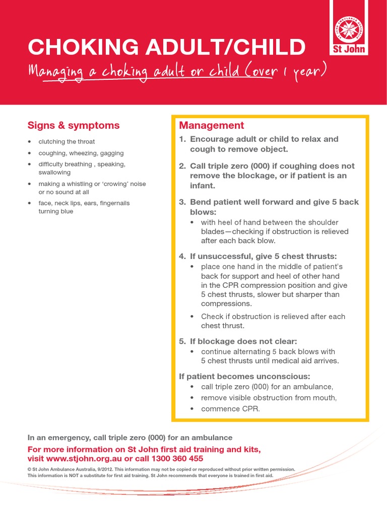 Fs Choking Adult | PDF | Human Diseases And Disorders | Respiratory ...