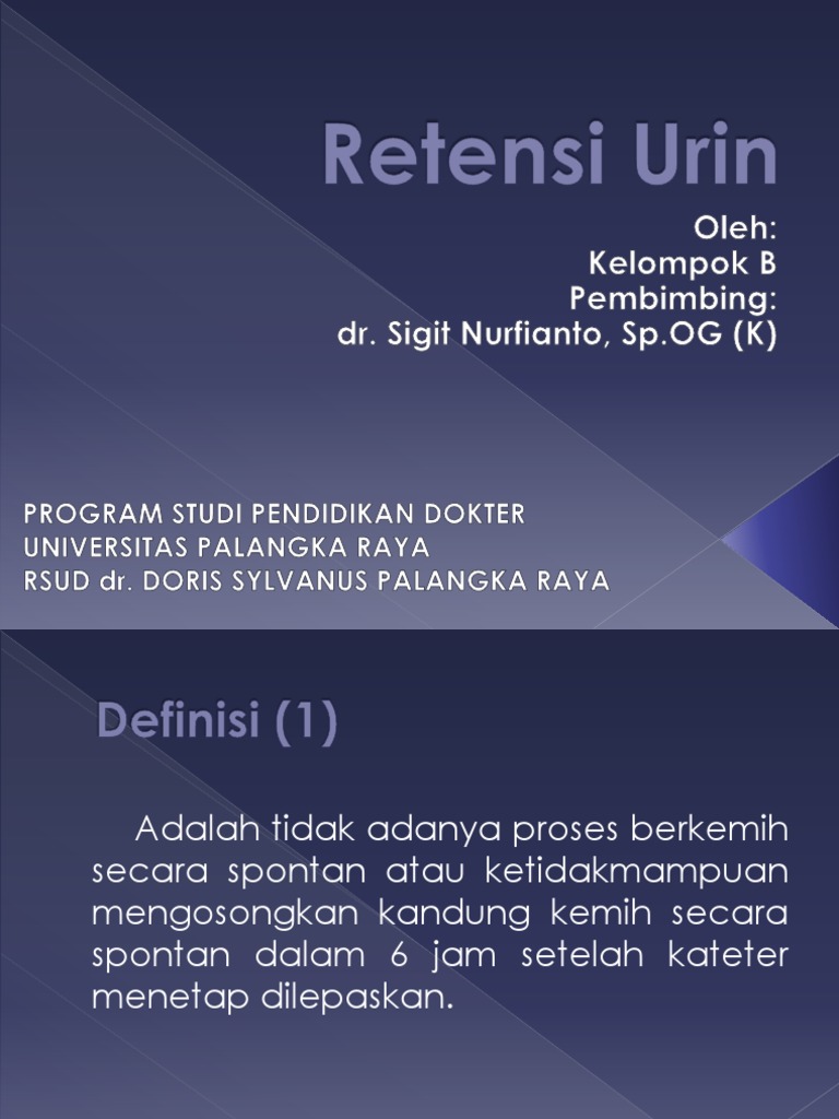 Penyebab dan Penanganan Retensi Urin PDF