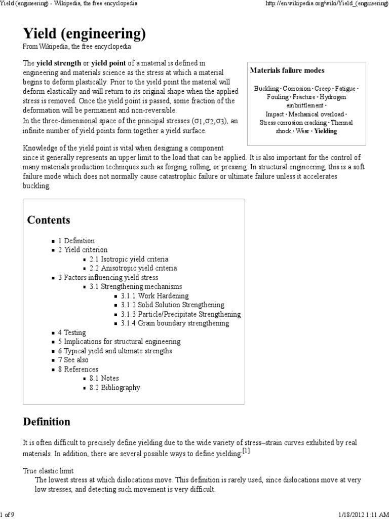 Yield Engineering Pdf Yield Engineering Dislocation