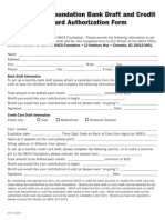 Foundation Bank Draft and Credit Card Authorization Form
