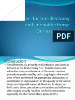 Indications For Tonsillectomy and Adenoidectomy