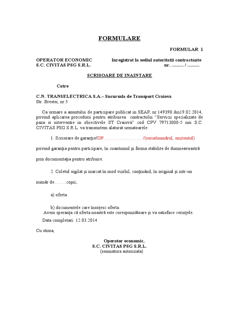 Modele de Formulare | PDF