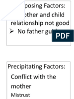 Mother-child relationship factors in depression development