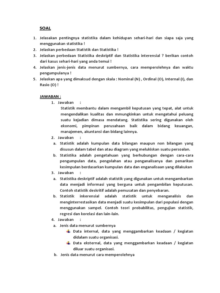 Contoh Soal Statistika Dalam Kehidupan Sehari Hari Dapatkan Contoh