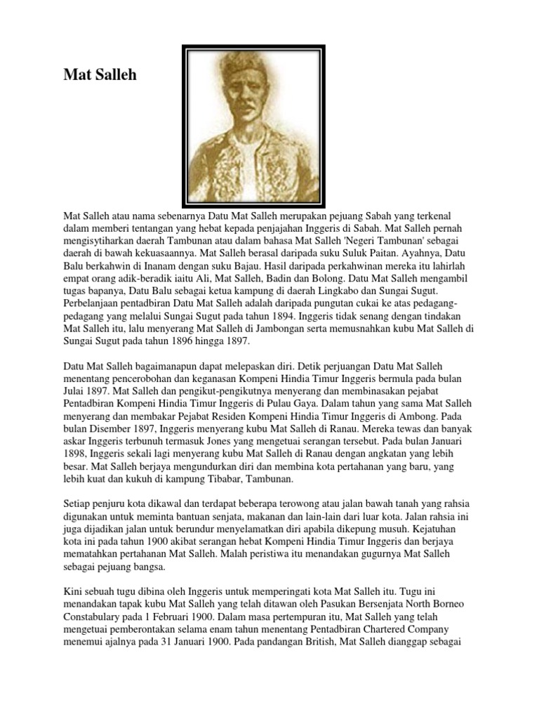 Mat Salleh Biodata Pdf