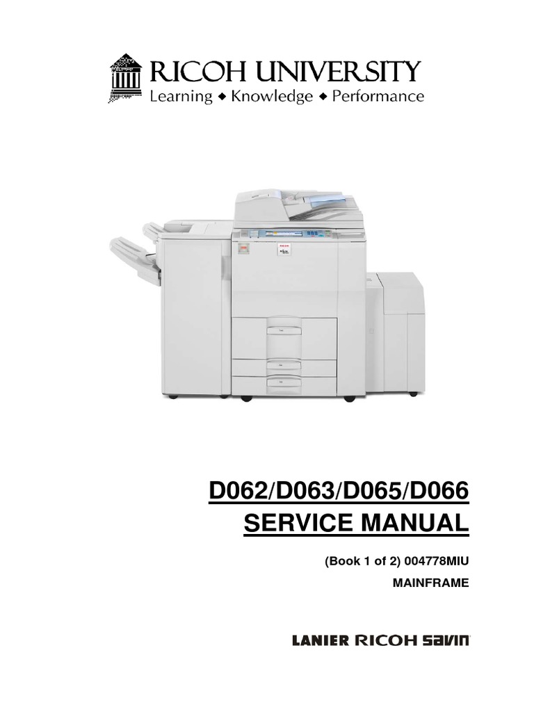 MP6001 Service Manual | Debugging | Battery (Electricity). Service Manual  Ricoh Aficio ...