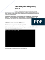 Cara-Cara Format Komputer Dan Pasang (Install) Windows 7