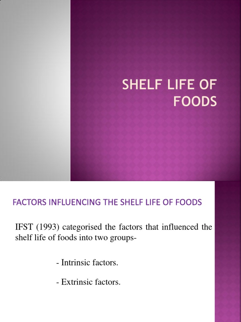 Shelf Life of Foods PDF Shelf Life Measuring Instrument