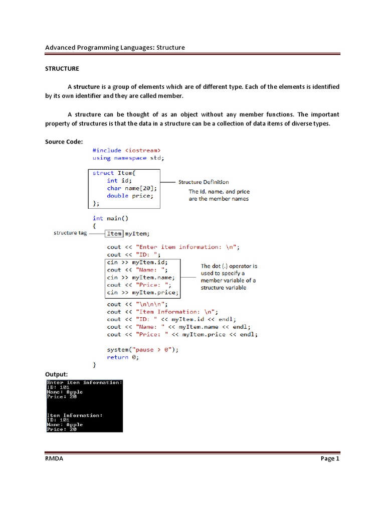Understanding Structures in Programming | PDF | Identifier | Computer ...