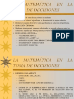 LA MATEMÁTICA EN LA TOMA DE DECISIONES