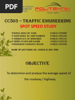 CC503 - Traffic Engineering Spot Speed Study