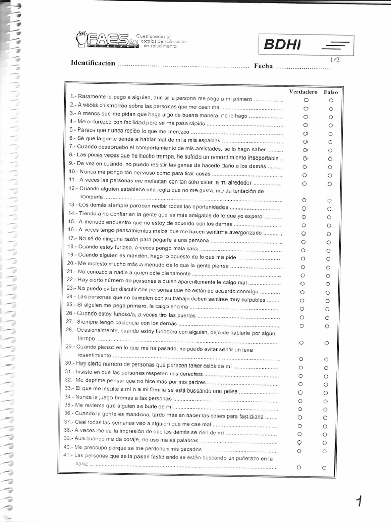 Inventario de Hostilidad Buss-Durkee | PDF | Epistemología | Sicología