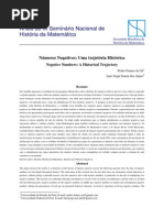 história do nº negativo