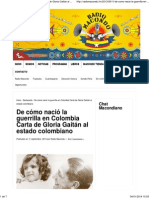 De Cómo Nació La Guerrilla en Colombia Carta de Gloria Gaitán Al Estado Colombiano Ǵ Radio Macondo