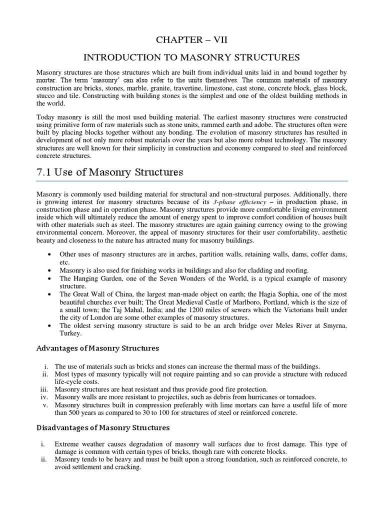 Introduction To Masonry Structures Pdf Masonry Earthquake Engineering