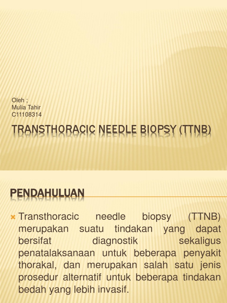 Prosedur Transthoracic Needle Biopsy | PDF