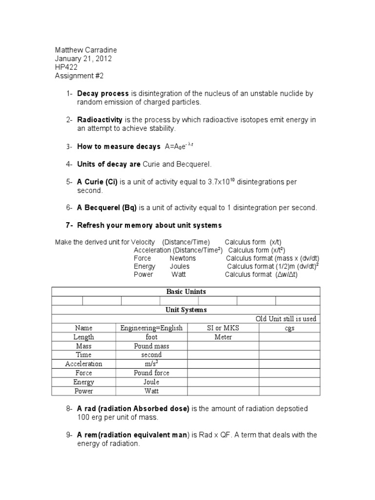 HP422 Assignment2 PDF Radioactive Decay Physical Phenomena