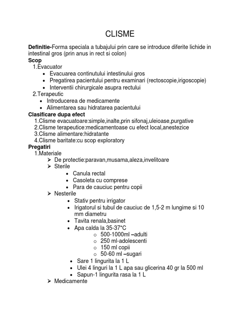 Clisma Evacuatoare | PDF