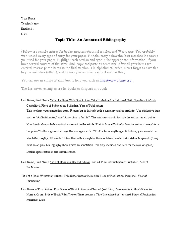 The annotated bibliography example mla picture