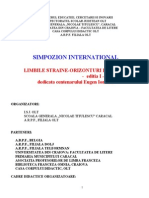 Simpozion International: Limbile Straine-Orizonturi Deschise Dedicata Centenarului Eugen Ionescu