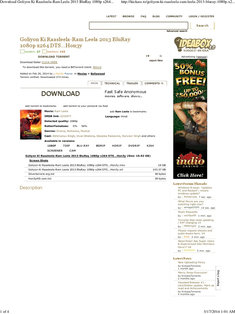 Ramleela 2013 full online movie download 720p