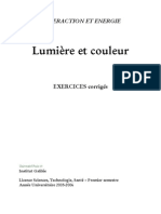 LUMIERE Et COULEUR Poly Exercices 2006-2007_2