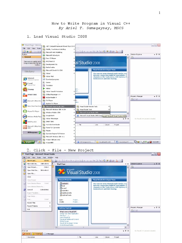 Creating a C++ Console App in VS 2008 | PDF | Art