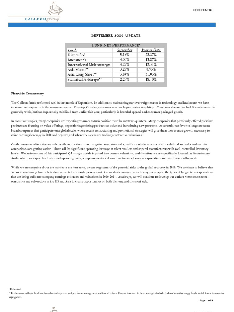 September 2009 Fund Performance Update | PDF | Foreign Exchange Market ...