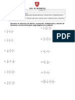 GUÍA DE FRACCIONES Suma Resta Multiplicacion y Division de Fracciones 7°