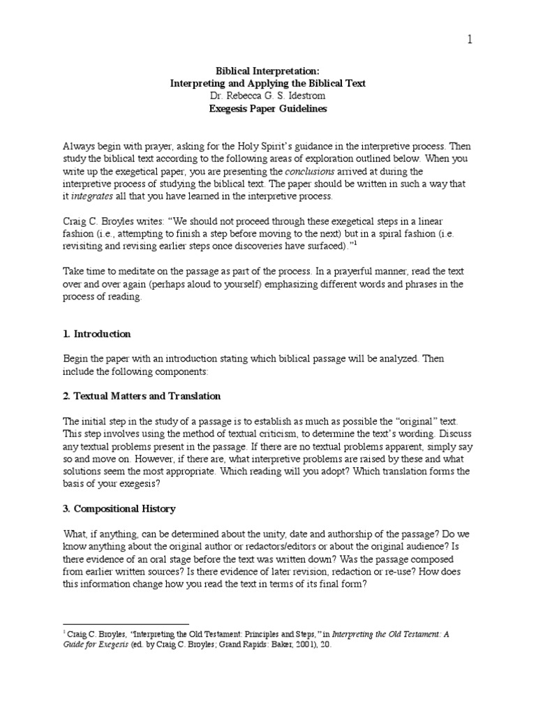 Exegesis Paper Guidelines for Bible Study | PDF | Exegesis | Bible